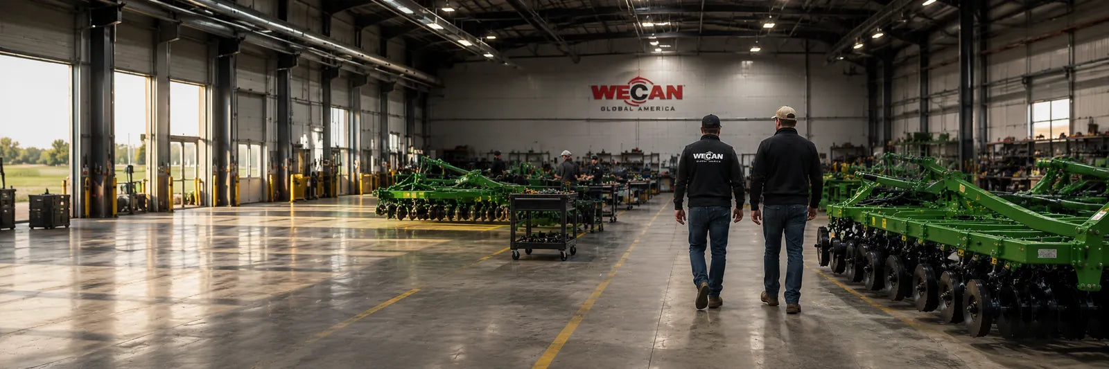 WeCan Global America team walking the Houston facility floor